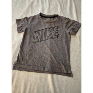 Nike Kids Gray Dri-Fit T-Shirt With Bold Logo Print